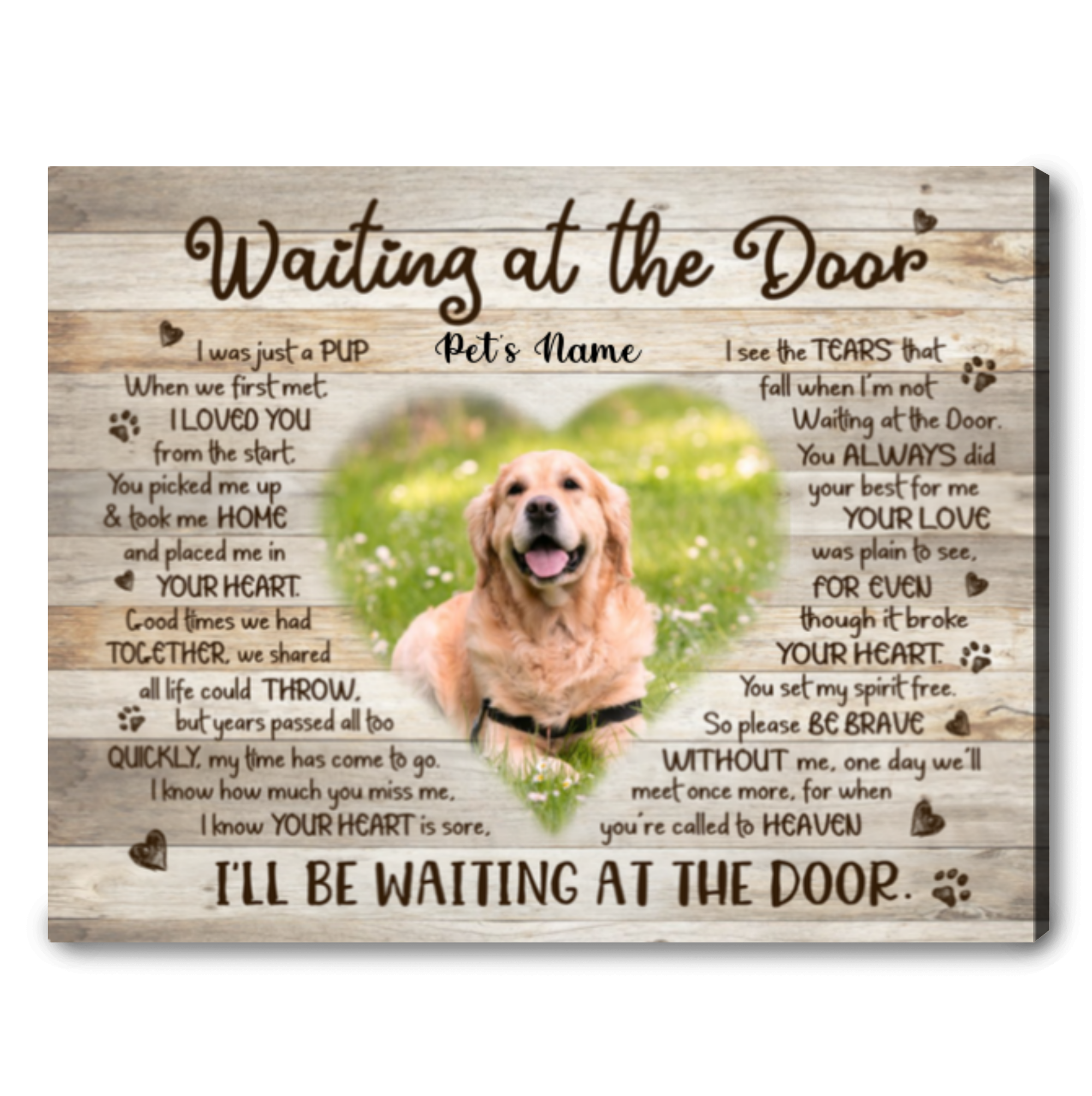 Custom Photo Pet Memorial Wall Art, Dog Passed Away Gift, Pets In